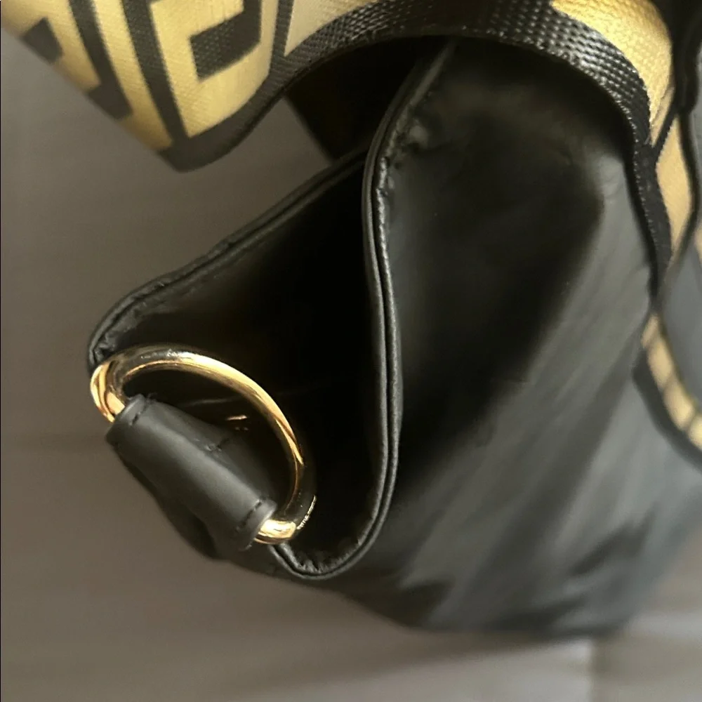 Versace Black Duffel Bag with Gold Accents